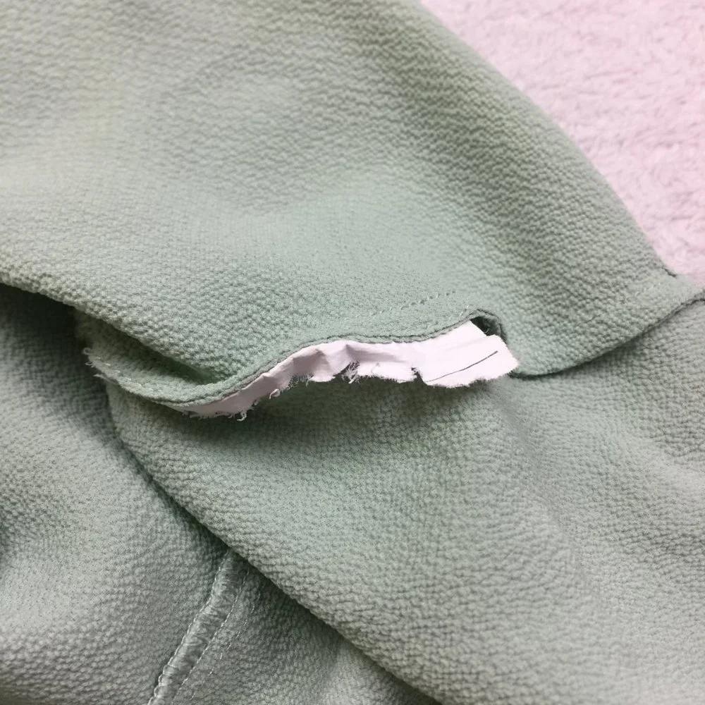 Michael Kors Peplum Blouse Top Size S Womans Green V-Neck Layered Flutter Sleeve - Picture 8 of 12